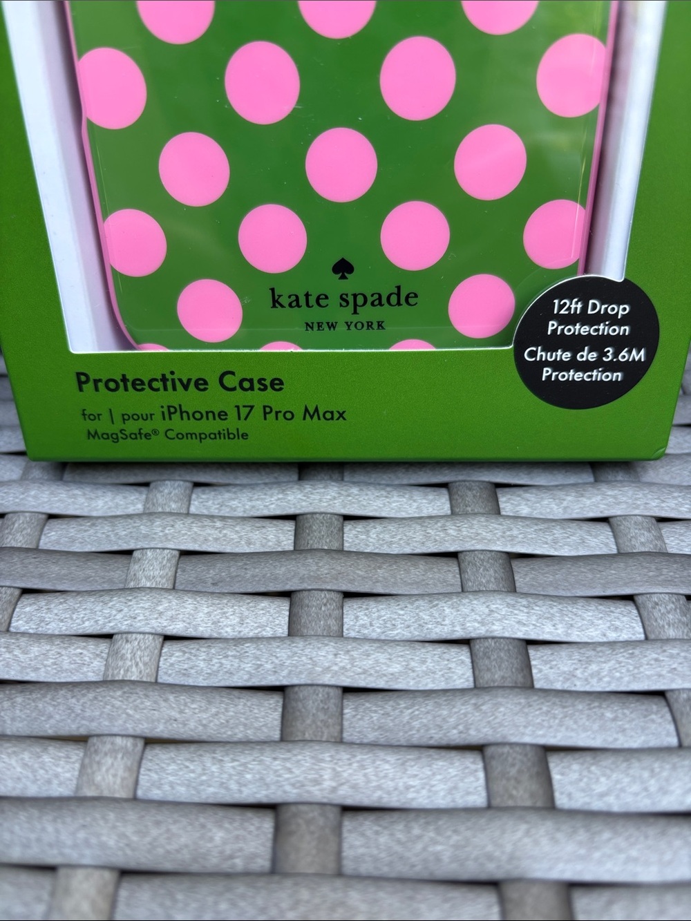 kate spade Green and Pink Polka Dots iPhone 17 Pro Max Phone Case - Picture 3 of 6